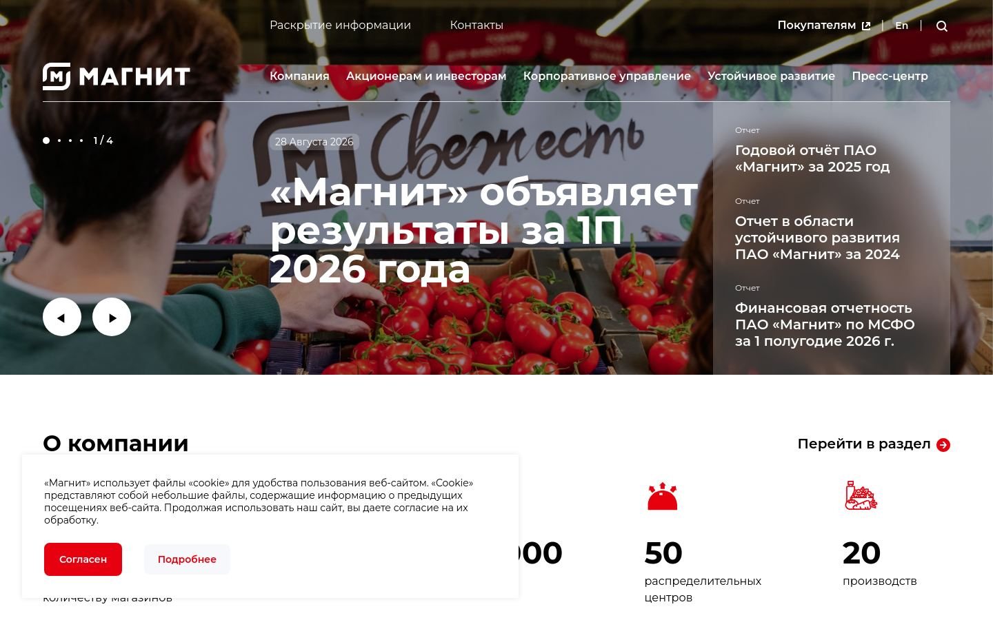 Снимок magnit.com
