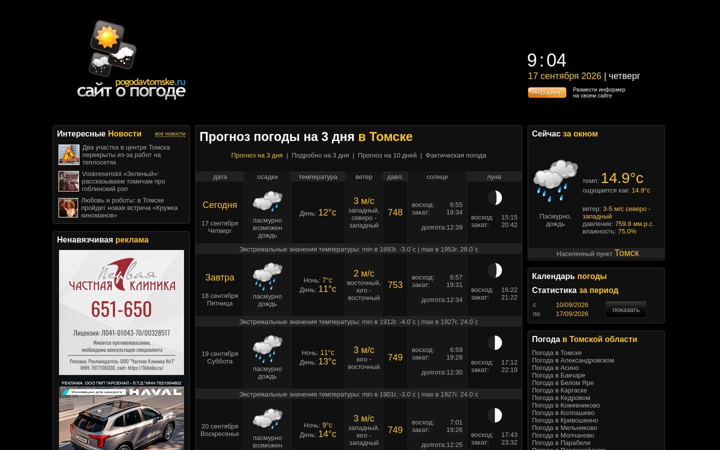 Снимок pogodavtomske.ru
