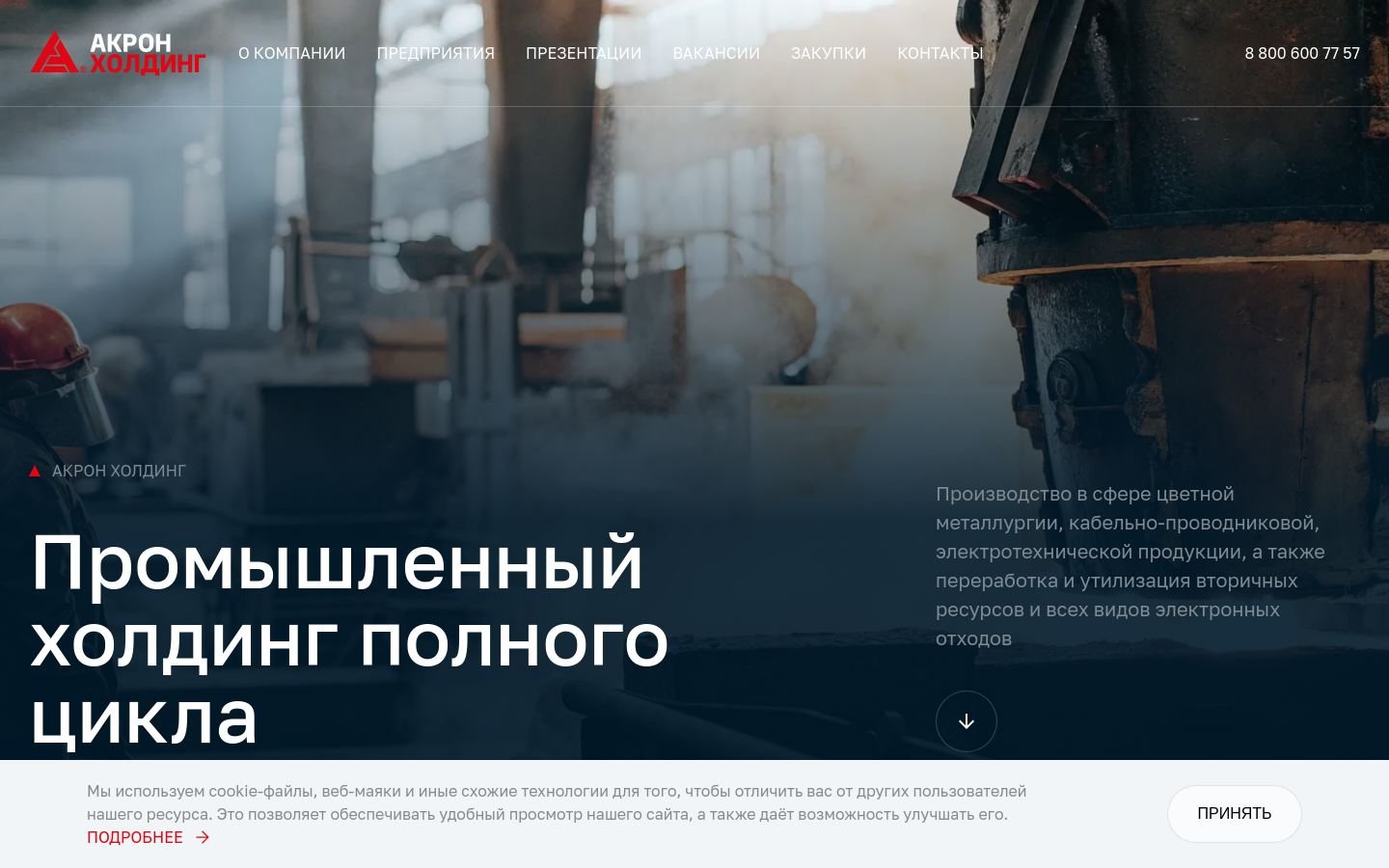 Снимок akron-holding.ru