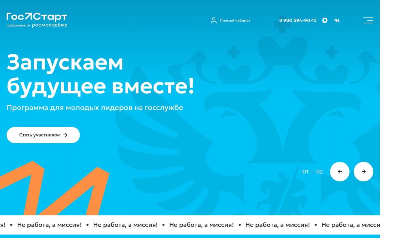 Снимок госстарт.рф