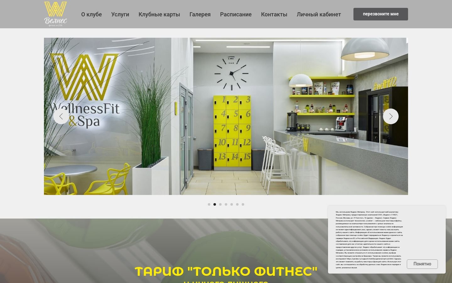 Снимок главной страницы wellfit72.ru