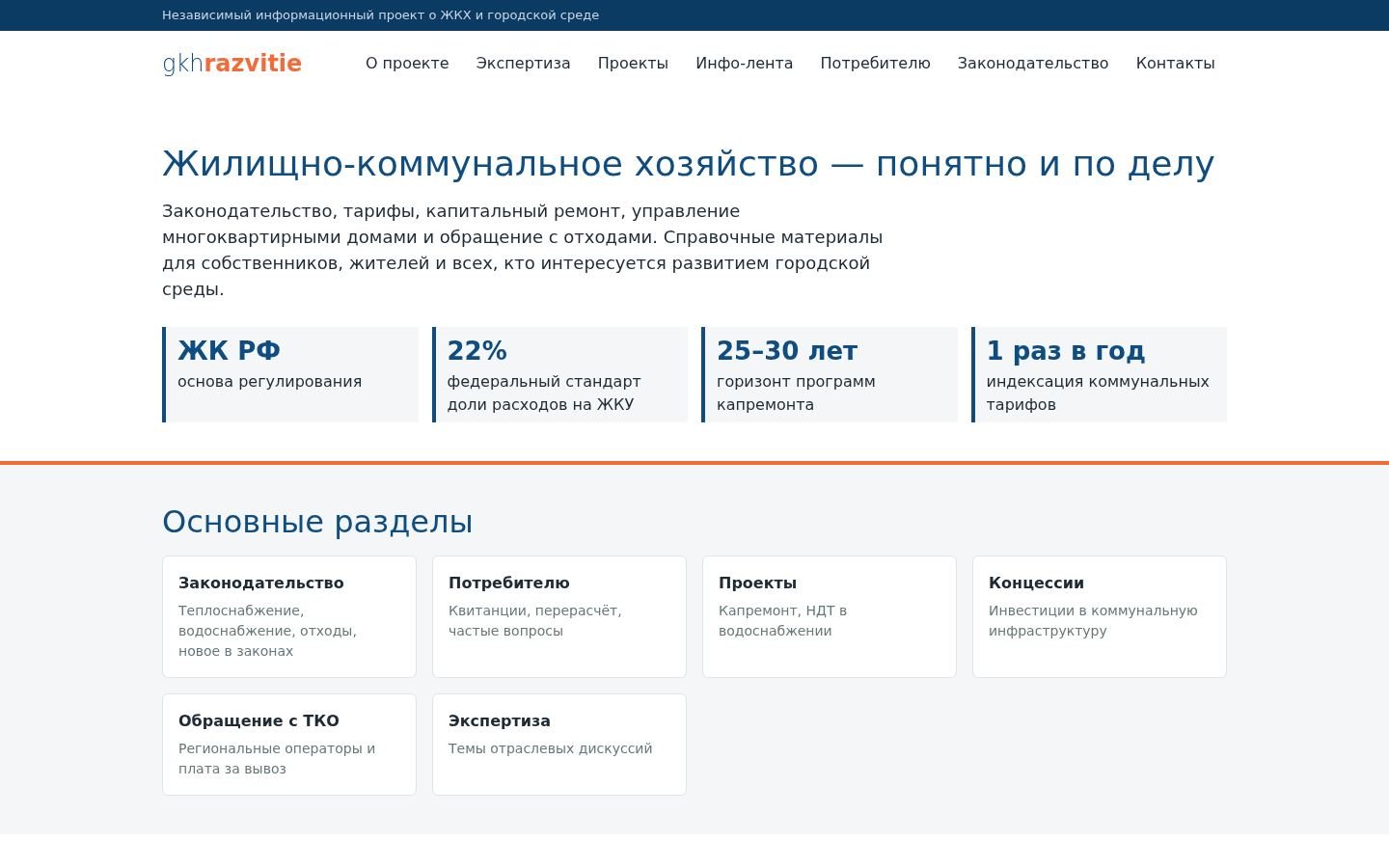 Снимок главной страницы gkhrazvitie.ru